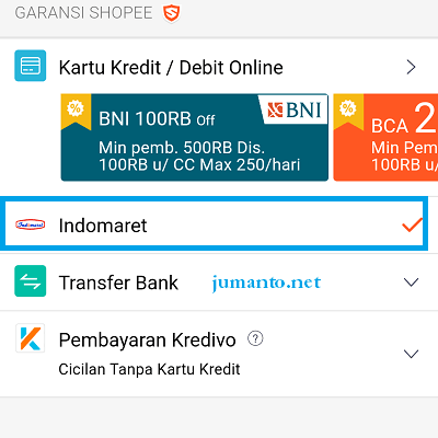 Cara Bayar Shopee di Indomaret dan Alfamart Selain ATM Mandiri