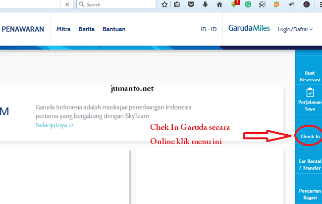 cara cek in pesawat